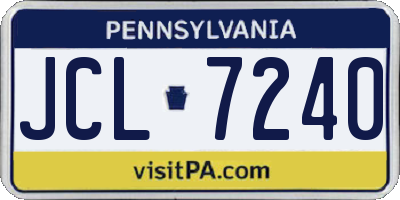 PA license plate JCL7240