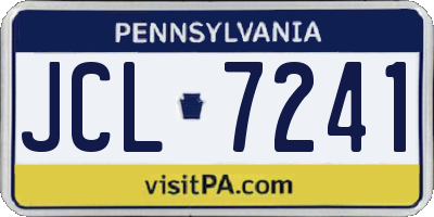 PA license plate JCL7241