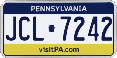 PA license plate JCL7242