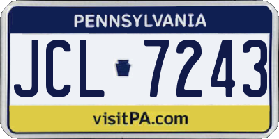 PA license plate JCL7243