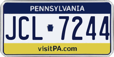 PA license plate JCL7244