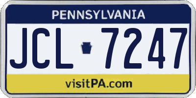 PA license plate JCL7247