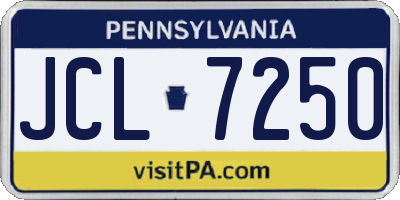 PA license plate JCL7250