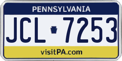 PA license plate JCL7253