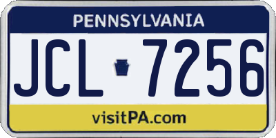 PA license plate JCL7256