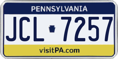 PA license plate JCL7257