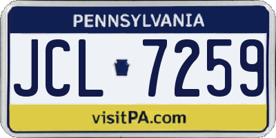 PA license plate JCL7259
