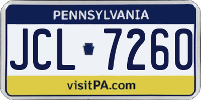 PA license plate JCL7260