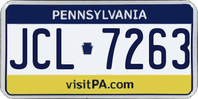 PA license plate JCL7263