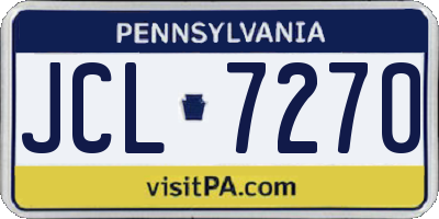 PA license plate JCL7270