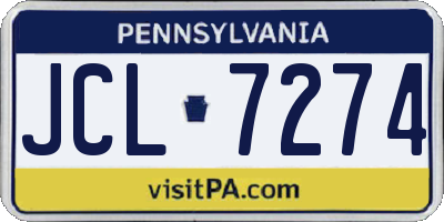 PA license plate JCL7274