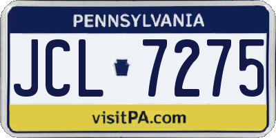 PA license plate JCL7275