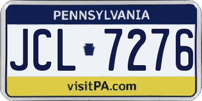 PA license plate JCL7276