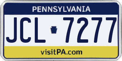 PA license plate JCL7277