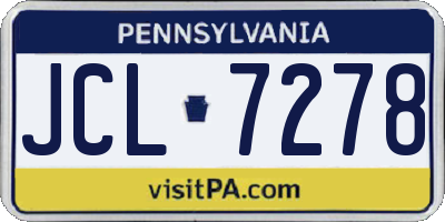 PA license plate JCL7278