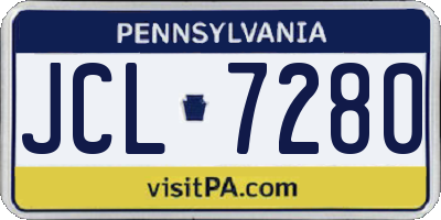 PA license plate JCL7280
