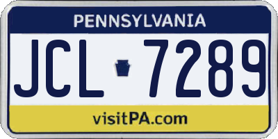 PA license plate JCL7289