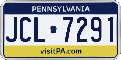 PA license plate JCL7291