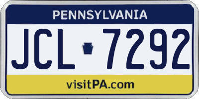 PA license plate JCL7292