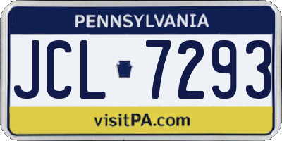 PA license plate JCL7293