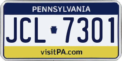 PA license plate JCL7301