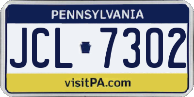 PA license plate JCL7302