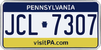 PA license plate JCL7307