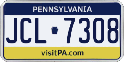 PA license plate JCL7308