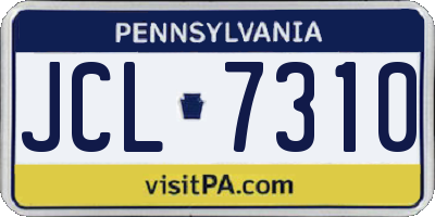PA license plate JCL7310