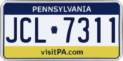 PA license plate JCL7311