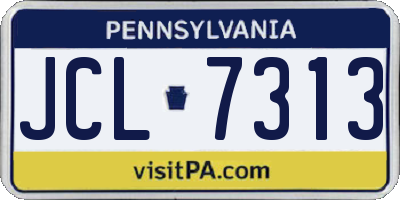 PA license plate JCL7313