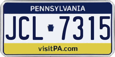 PA license plate JCL7315