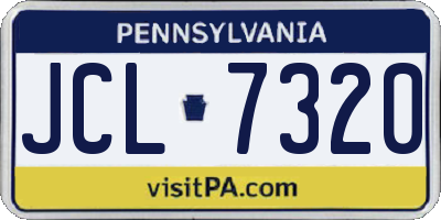 PA license plate JCL7320