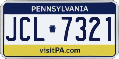 PA license plate JCL7321