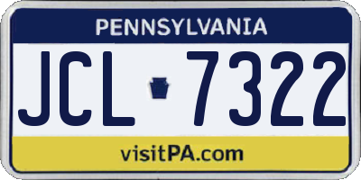 PA license plate JCL7322