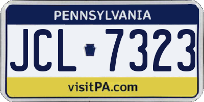 PA license plate JCL7323