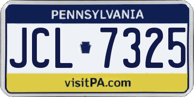PA license plate JCL7325