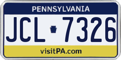 PA license plate JCL7326