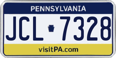 PA license plate JCL7328