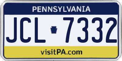 PA license plate JCL7332