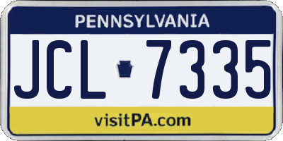 PA license plate JCL7335