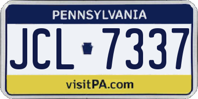 PA license plate JCL7337