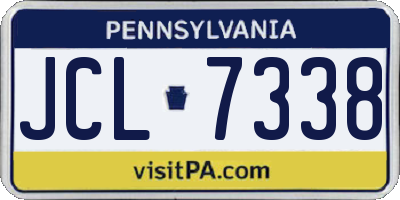 PA license plate JCL7338