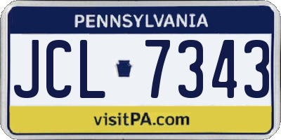 PA license plate JCL7343