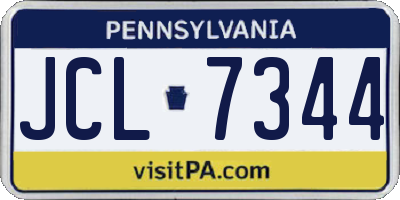 PA license plate JCL7344
