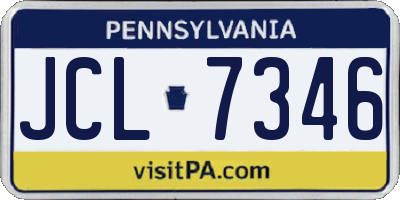 PA license plate JCL7346