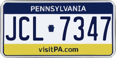 PA license plate JCL7347