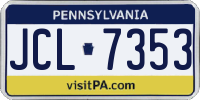 PA license plate JCL7353