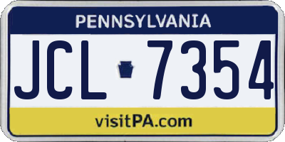 PA license plate JCL7354