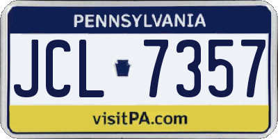 PA license plate JCL7357